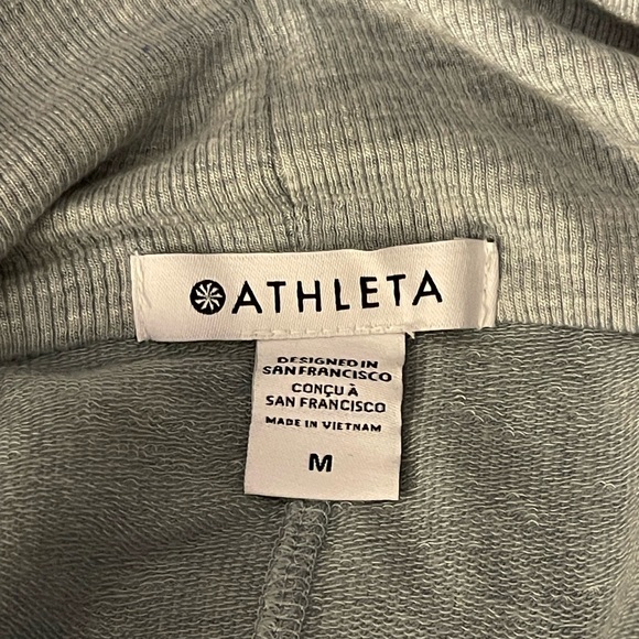 Athleta Pranayama Restore Wrap Heathered Heather  Blue Size M Open Front Soft! - Picture 3 of 4
